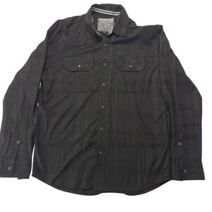 Affliction Black Premium Mens Large Long Sleeve Button Up Dress Casual Shirt